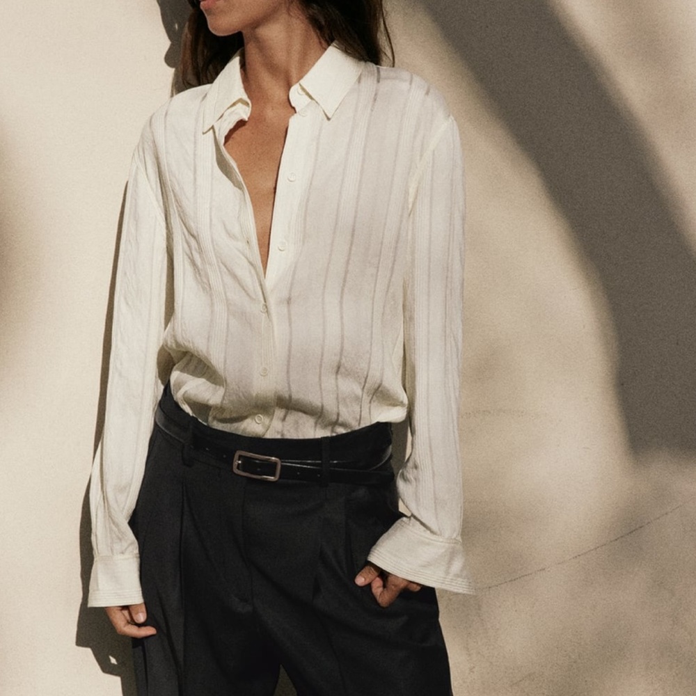 Cream 70s Zara blouse